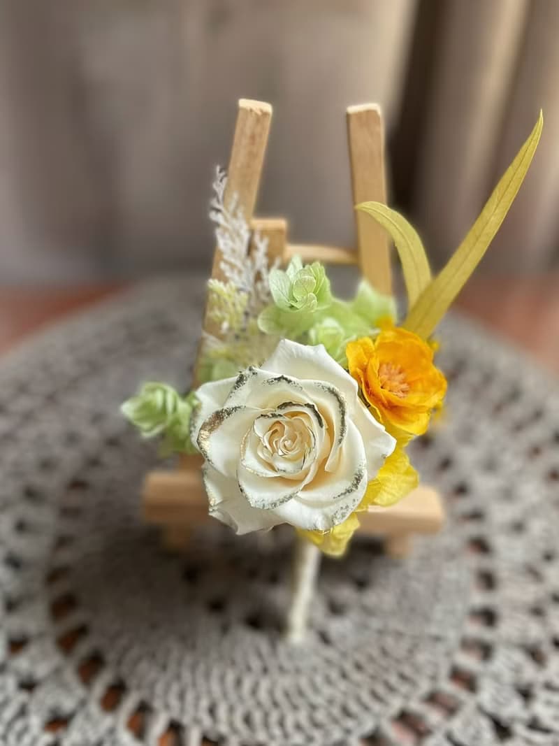 永生庭園玫瑰新娘捧花 乾燥花 永生花捧花 告白花束 胸花