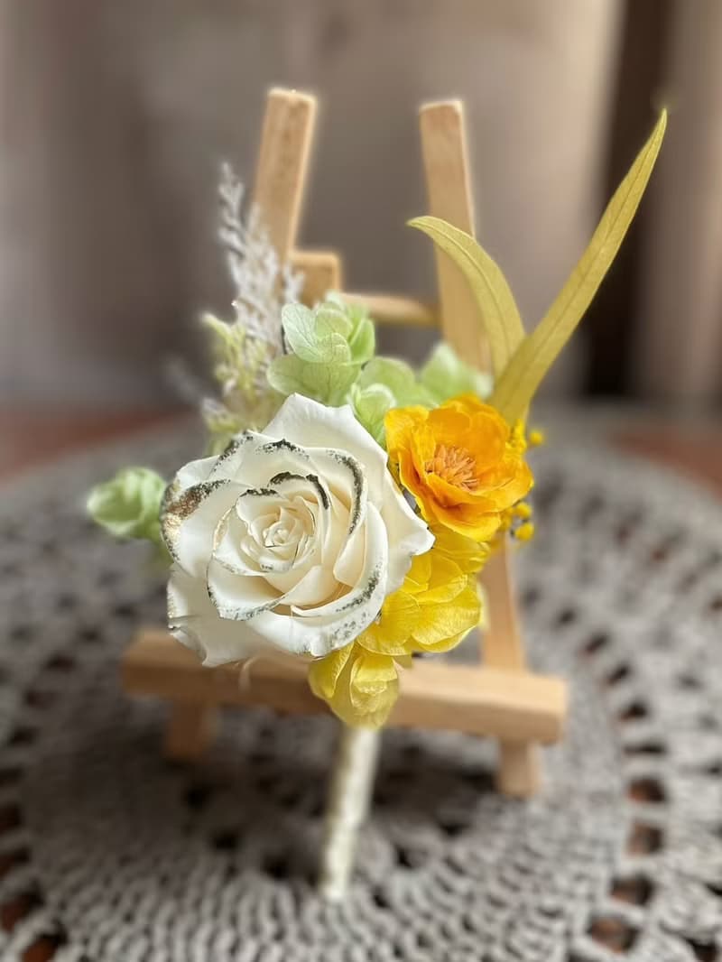 永生庭園玫瑰新娘捧花 乾燥花 永生花捧花 告白花束 胸花