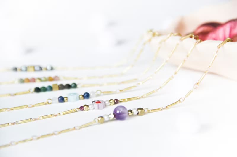 簡約直線手鍊 / 極簡綠光-七彩玉 黃銅手鍊 母親節禮物