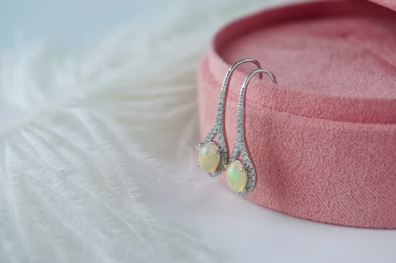 Natural Opal Sterling Silver 925 Drop Earrings.