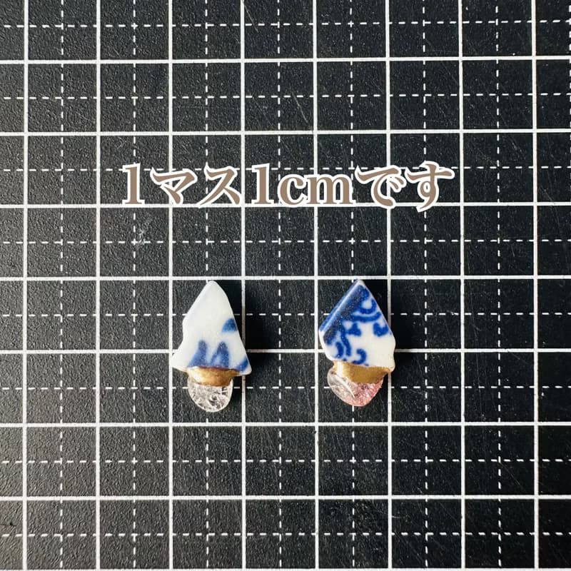 シー陶器 クラック水晶 金継ぎ ピアス イヤリング ノンホールピアス 陶器 水晶 天然石 パープル 紫 ホワイト 白 青 ブルー ゴールド 金 ギフト