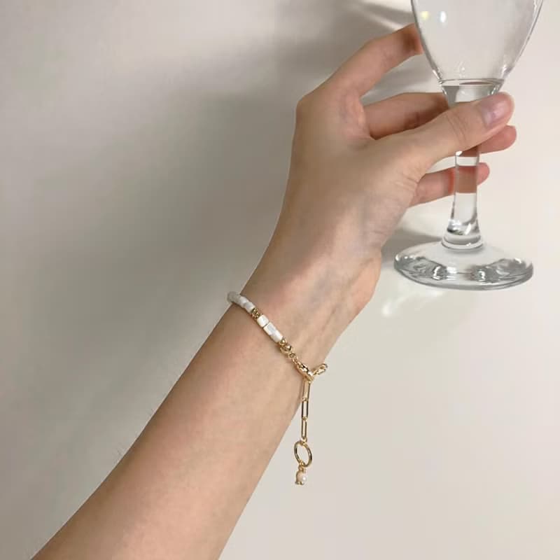 時光 厚鍍14K金 貝殼手鍊