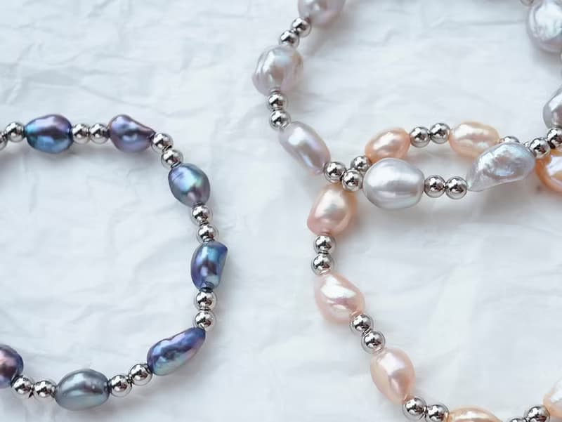 極晝系 | 曙光 - 天然珍珠 巴洛克珍珠 抗敏 不銹鋼 手環