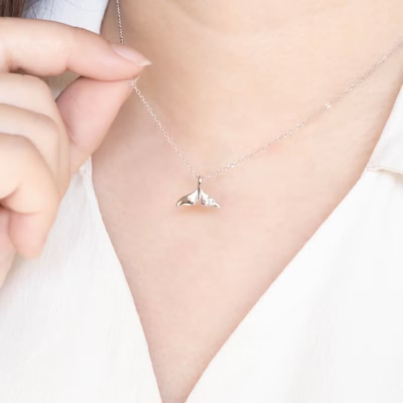 白水晶925純銀美人魚項鍊