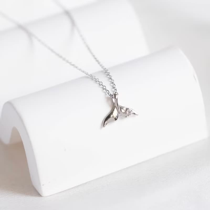 白水晶925純銀美人魚項鍊