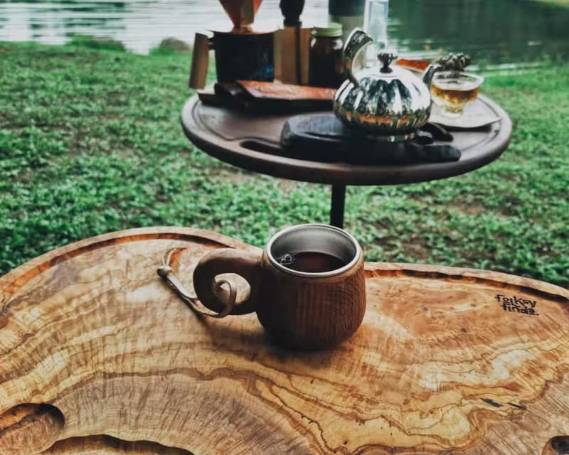 橄欖木不規則整木砧板帶凹槽