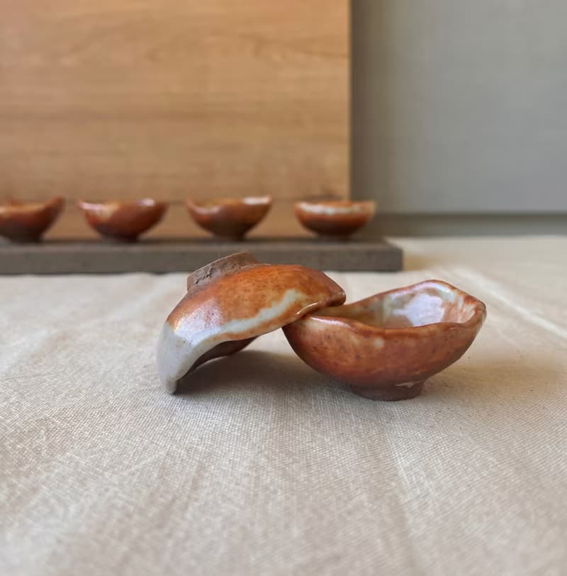 志野 手捏茶杯 酒杯 六入 | 陶器皿
