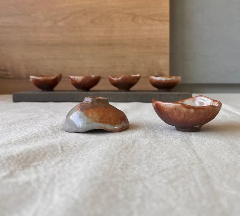 志野 手捏茶杯 酒杯 六入 | 陶器皿