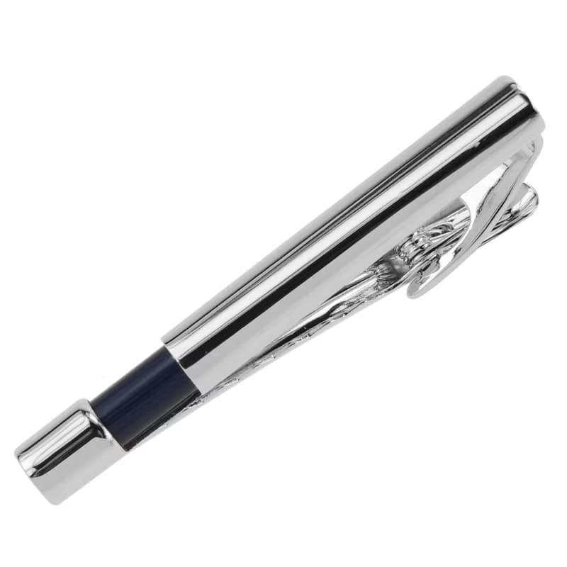 53mm 圓形鑲深藍色貓眼石領帶夾