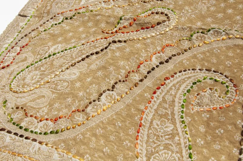 喀什米爾Cashmere/水煮羊毛披肩/針織圍巾/刺繡圍巾/羊絨披巾-花