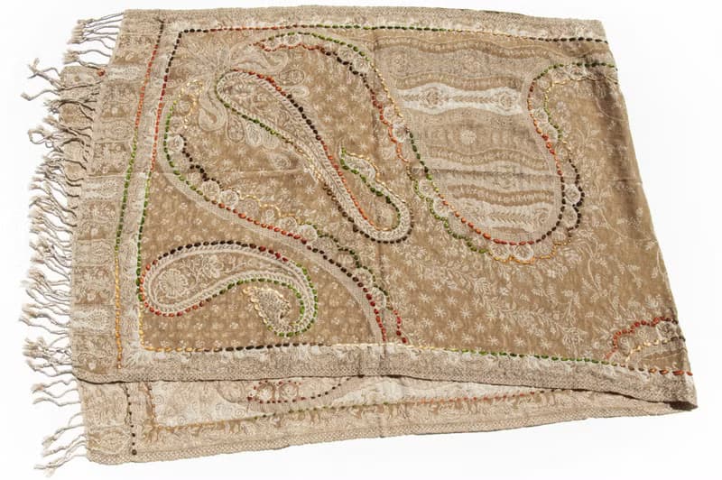 喀什米爾Cashmere/水煮羊毛披肩/針織圍巾/刺繡圍巾/羊絨披巾-花