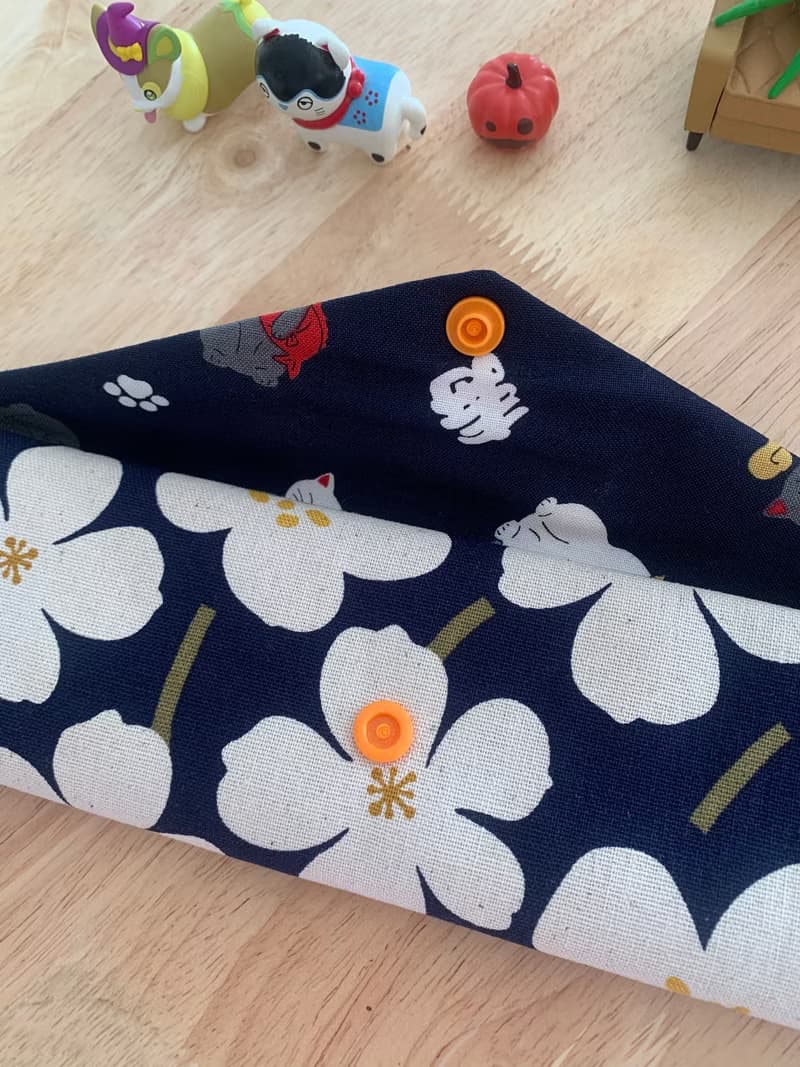 文青風環保純棉筷袋 花舞時節 氣質深藍 日本 潮物 收納 手作餐具