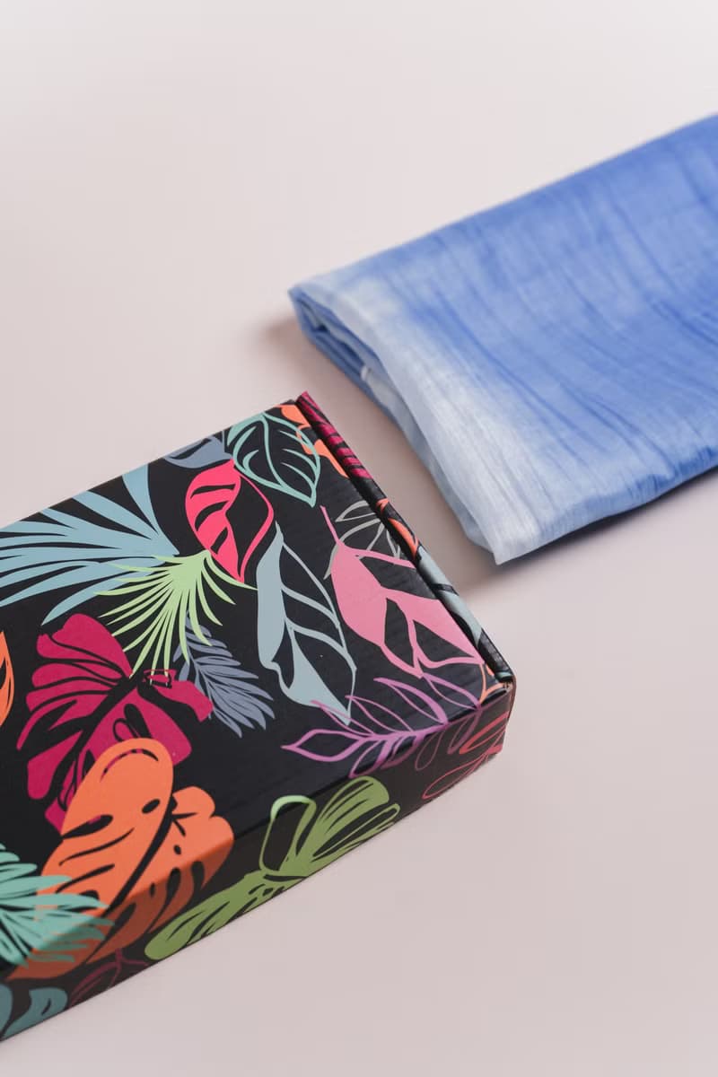 100% Mulberry Silk Scarf – Hand Dyed, Lightweight, Royal Blue Ombre