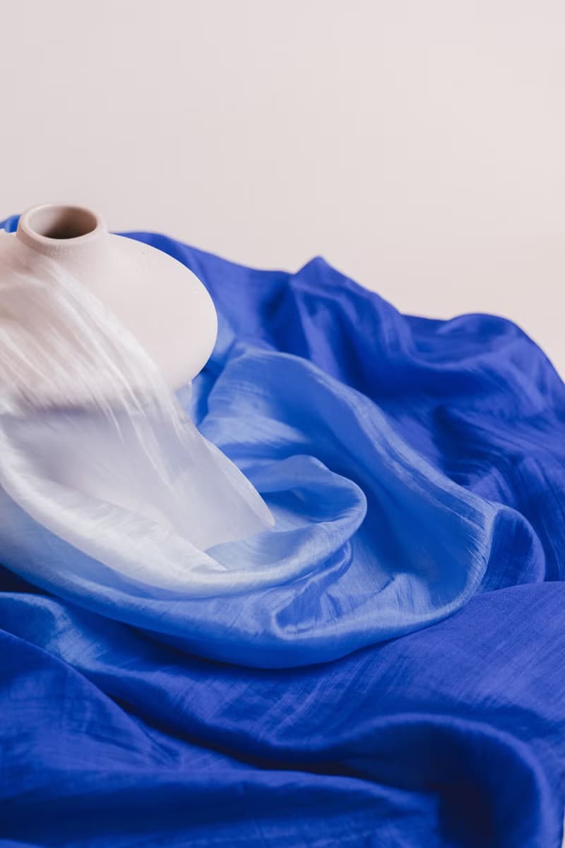 100% Mulberry Silk Scarf – Hand Dyed, Lightweight, Royal Blue Ombre