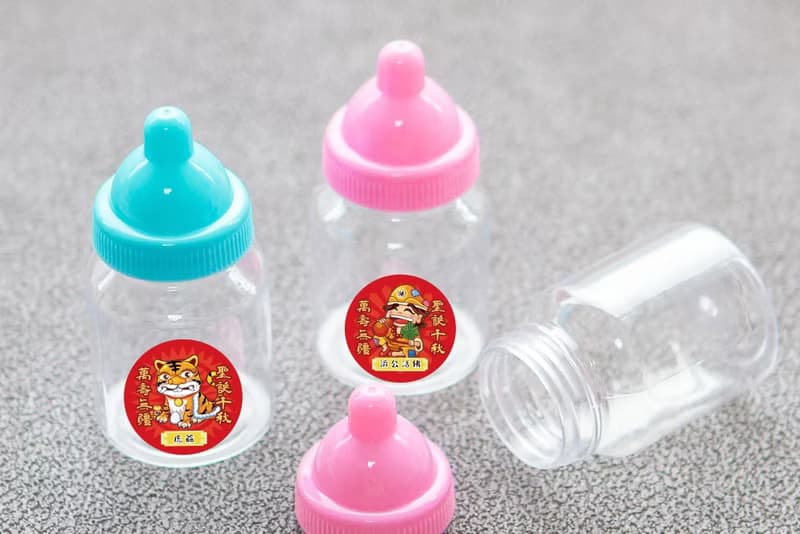 三太子 小奶瓶    空瓶  Q版神明祝壽 聖誕千秋 糖果包裝用品 2色