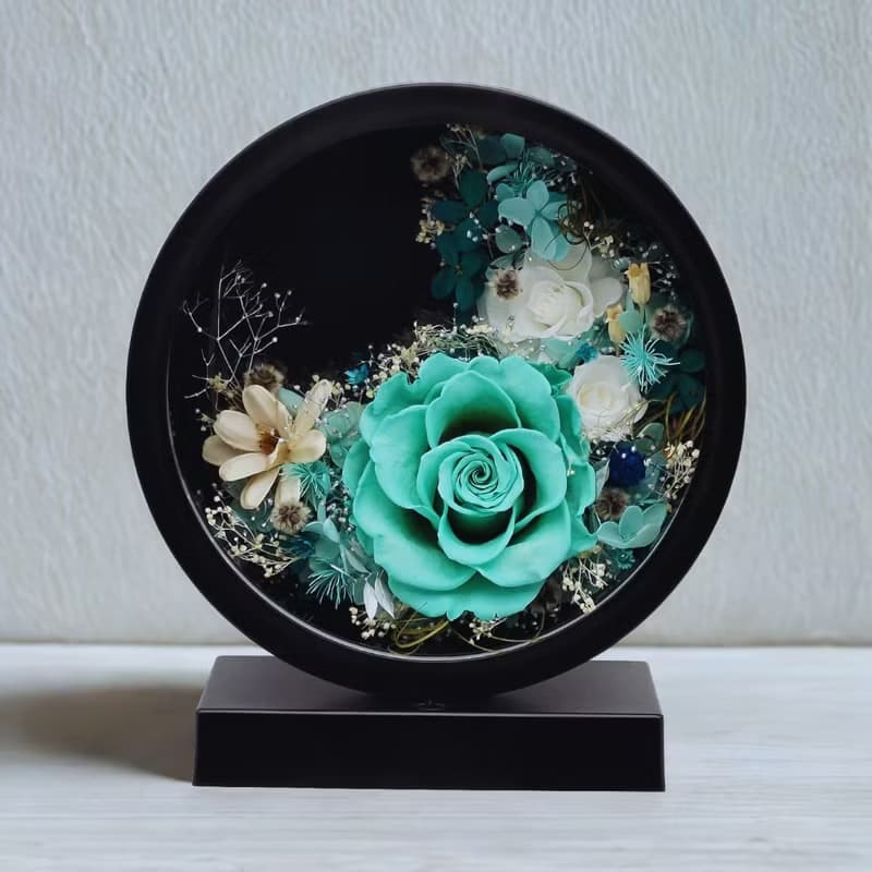 永生花月圓花燈 - 湖水綠