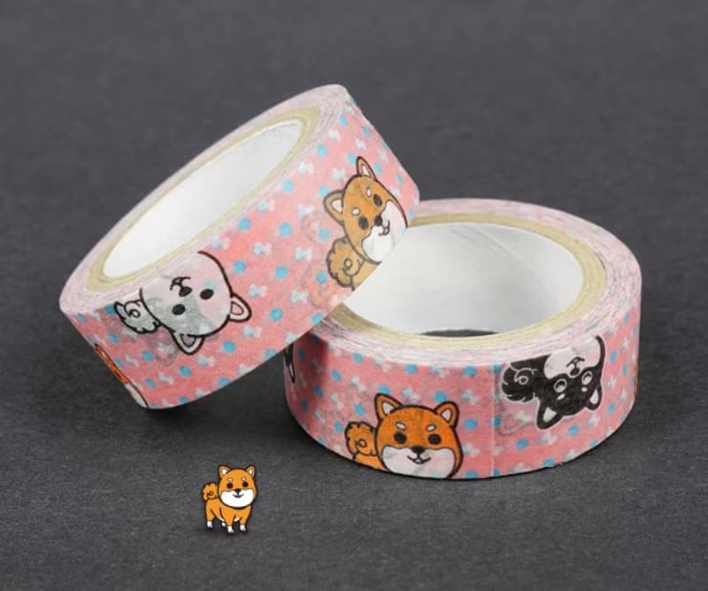 【PINK微笑柴犬】★聖誕禮物★創意可愛。和紙。紙膠帶。