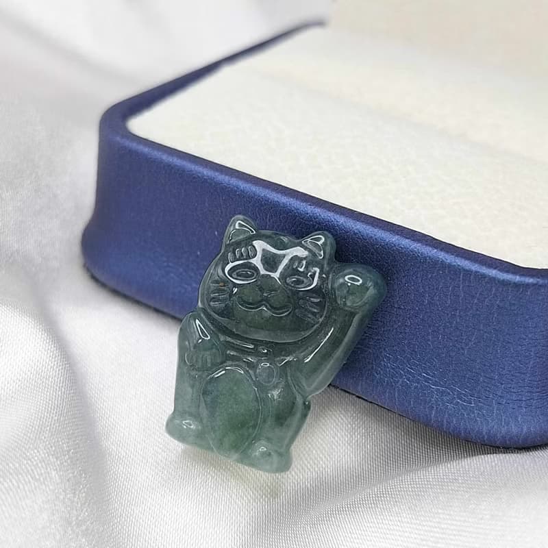 威料 漸層藍 招財貓 吊墜 隨意扣 | 天然A貨翡翠