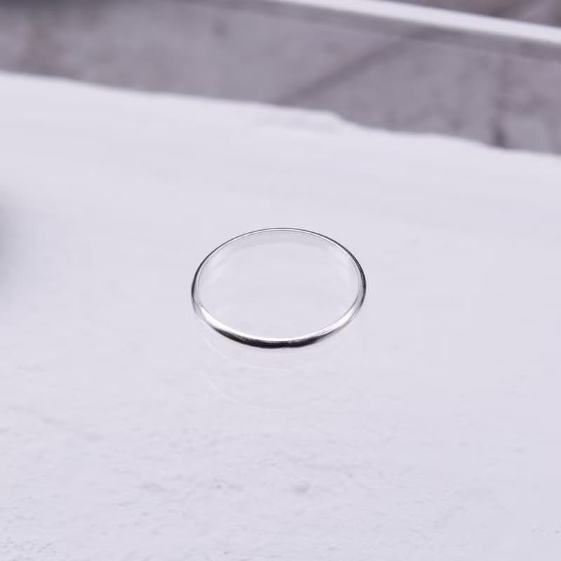 光圈外弧純銀戒指 線戒 尾戒