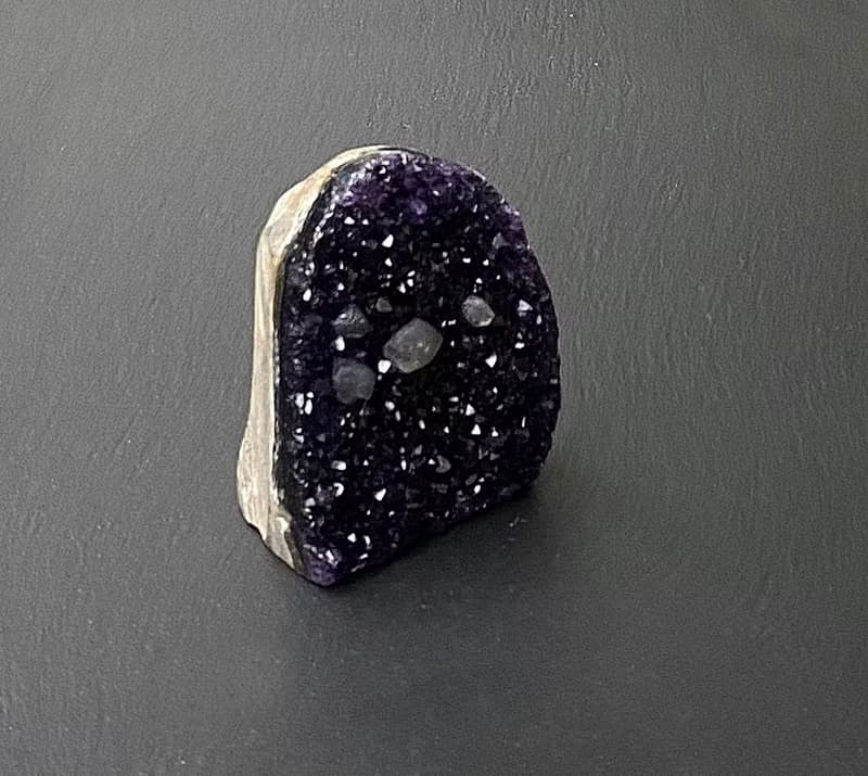 招財開運-天然原礦異象頂級帝王紫 滿天星 紫晶鎮共生方解石