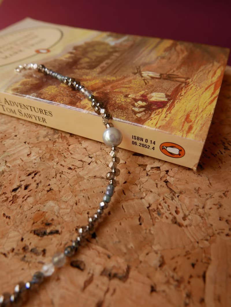 串珠手鍊/珍珠/拉長石/白水晶