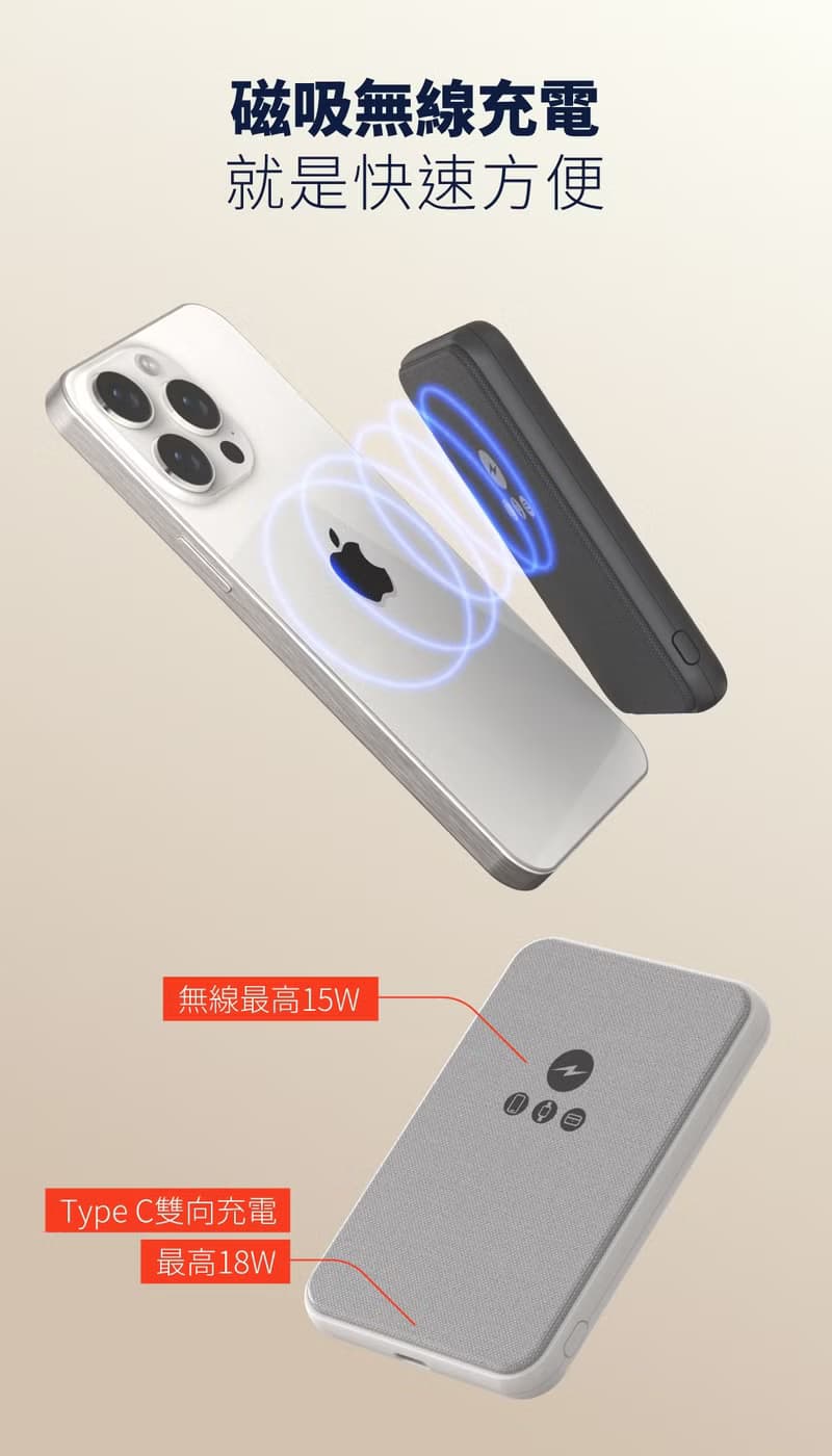 Meet Mind 5000mAh Mini Magsafe 3in1磁吸快充行動電源-有標示wh