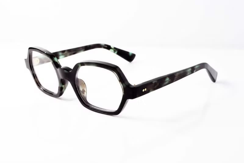 ELEMENTS eyewear 琥珀綠色六角形眼鏡 日本手造眼鏡框