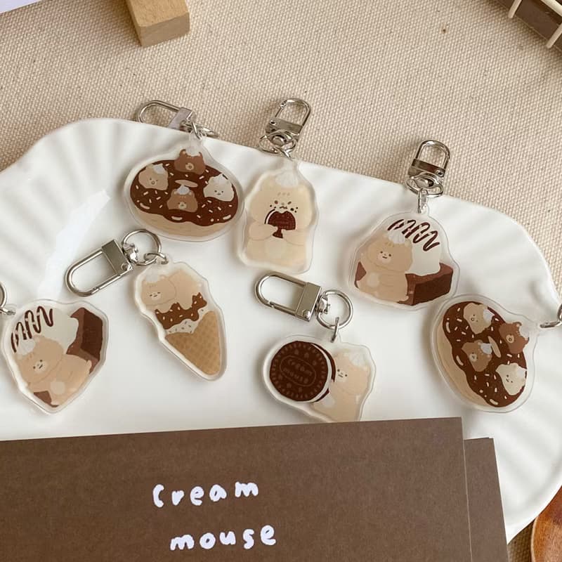 奶油鼠巧克力甜點壓克力小吊飾四代 共5款