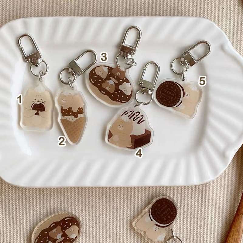 奶油鼠巧克力甜點壓克力小吊飾四代 共5款