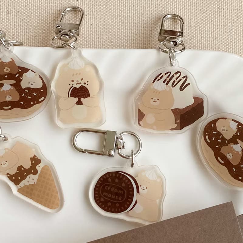 奶油鼠巧克力甜點壓克力小吊飾四代 共5款