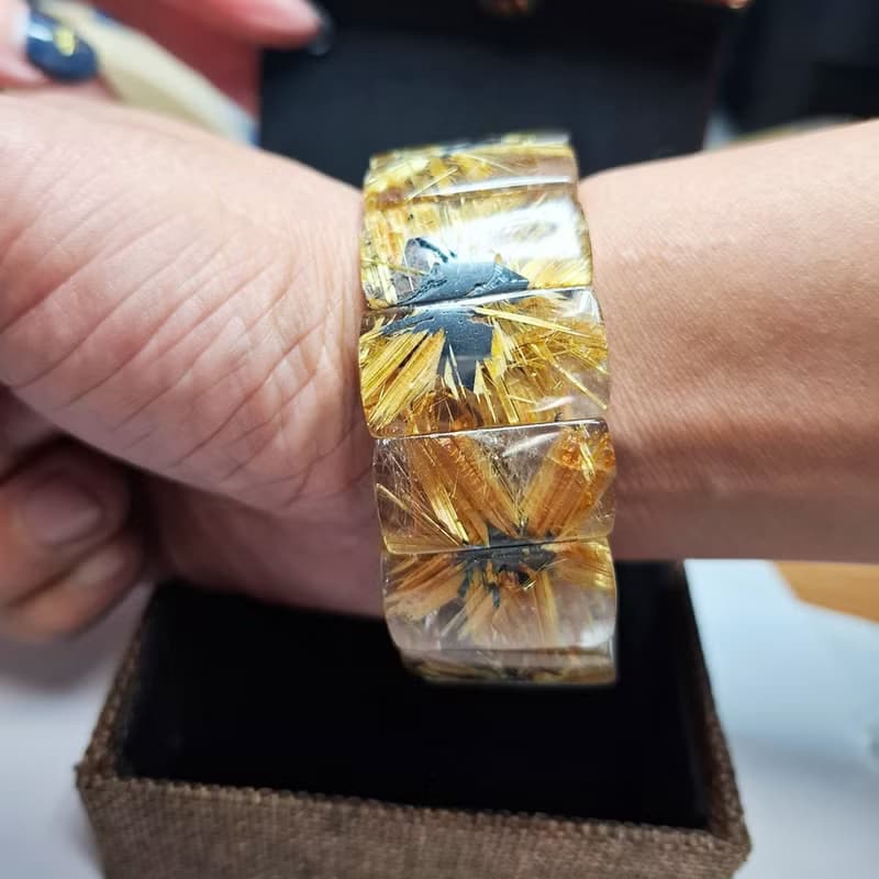 太陽花 招財 鈦晶手排 26mm長 手圍18.5cm 130g 片片對花