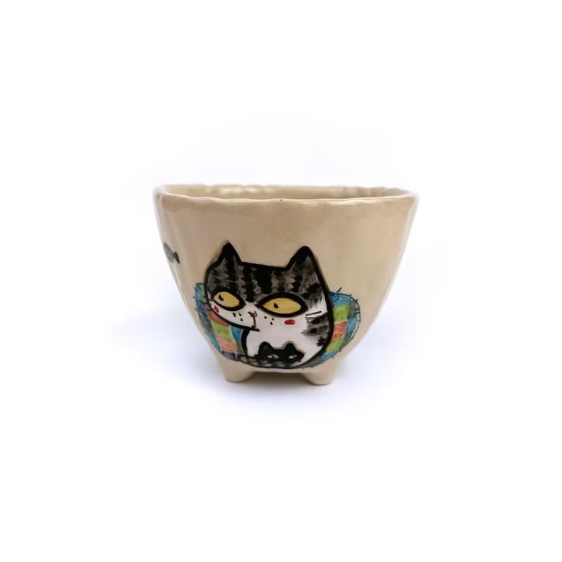 Nice Little Clay 手工碗 可愛貓 0202-22