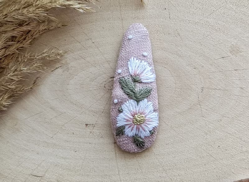 刺繡髮夾、花朵嬰兒髮夾、髮飾、森林珠寶