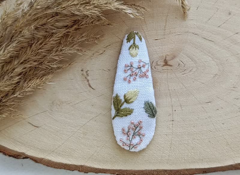 刺繡髮夾、花朵嬰兒髮夾、髮飾、森林珠寶