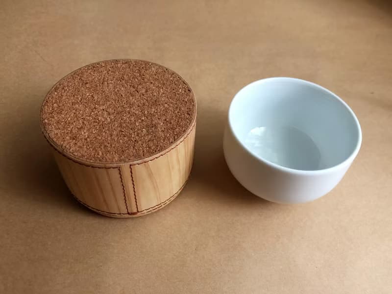 保護式 白磁煎茶杯組(含無印良品 白磁杯180ml)_精選純天然實木皮