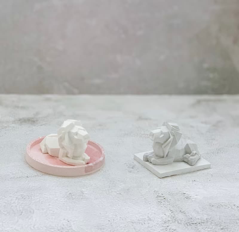 【擺飾小物】香氛造型擴香石- 立體幾何獅子附底座 / 可加購圓盤