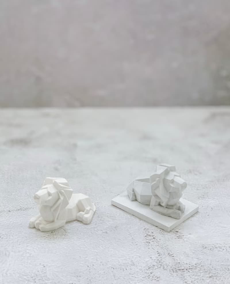 【擺飾小物】香氛造型擴香石- 立體幾何獅子附底座 / 可加購圓盤