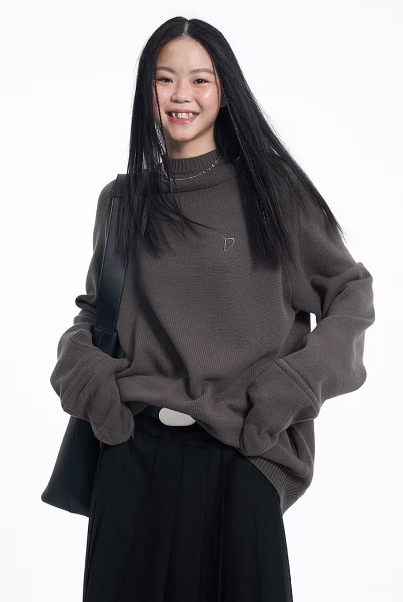 CONTINUE 手套連帽刺繡毛衣