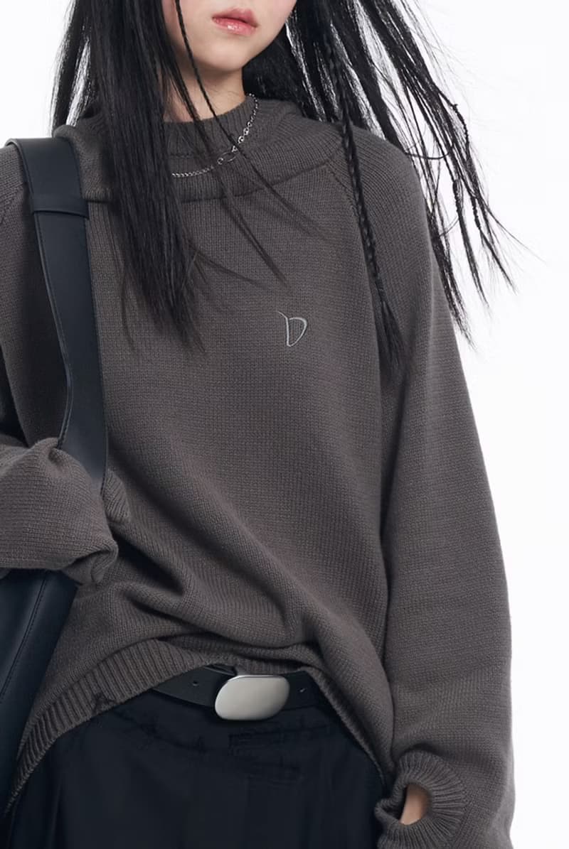 CONTINUE 手套連帽刺繡毛衣