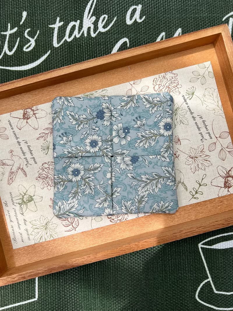 靜謐之藍杯墊 花園系列 手工布杯墊