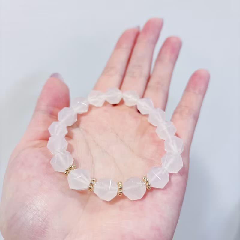 (專屬訂製款) 切面白瑪瑙 14k包金 手鍊