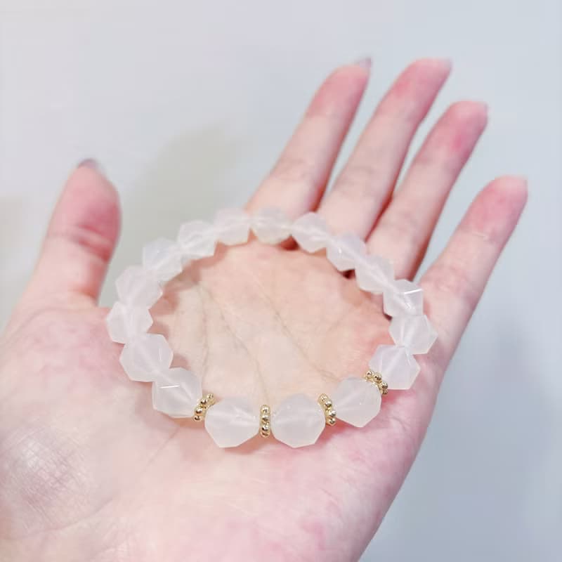 (專屬訂製款) 切面白瑪瑙 14k包金 手鍊