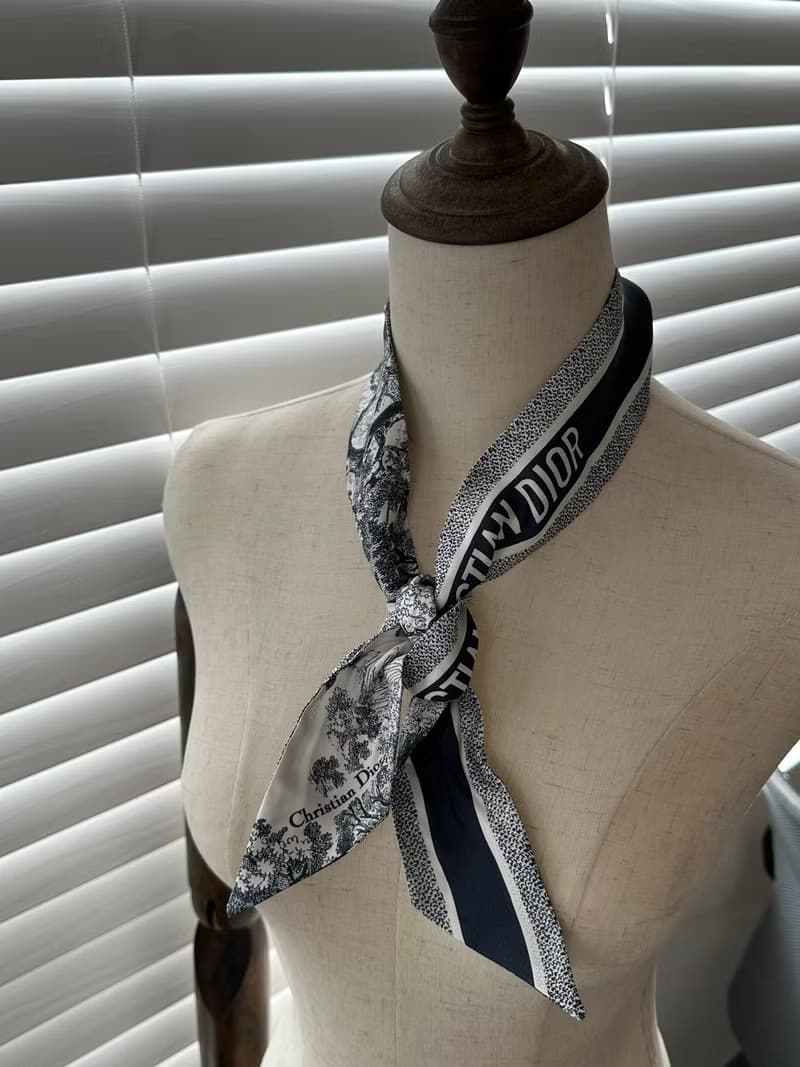 Dior 迪奧 經典圖騰 絲質 Twilly 圍巾