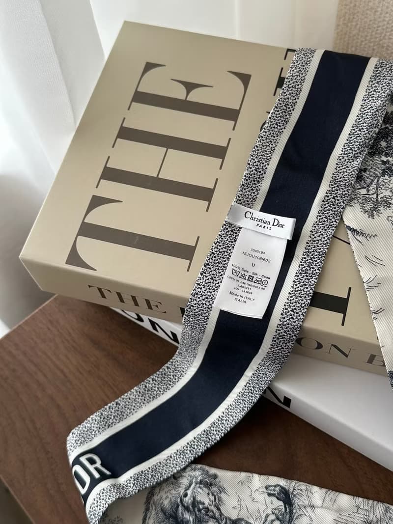 Dior 迪奧 經典圖騰 絲質 Twilly 圍巾