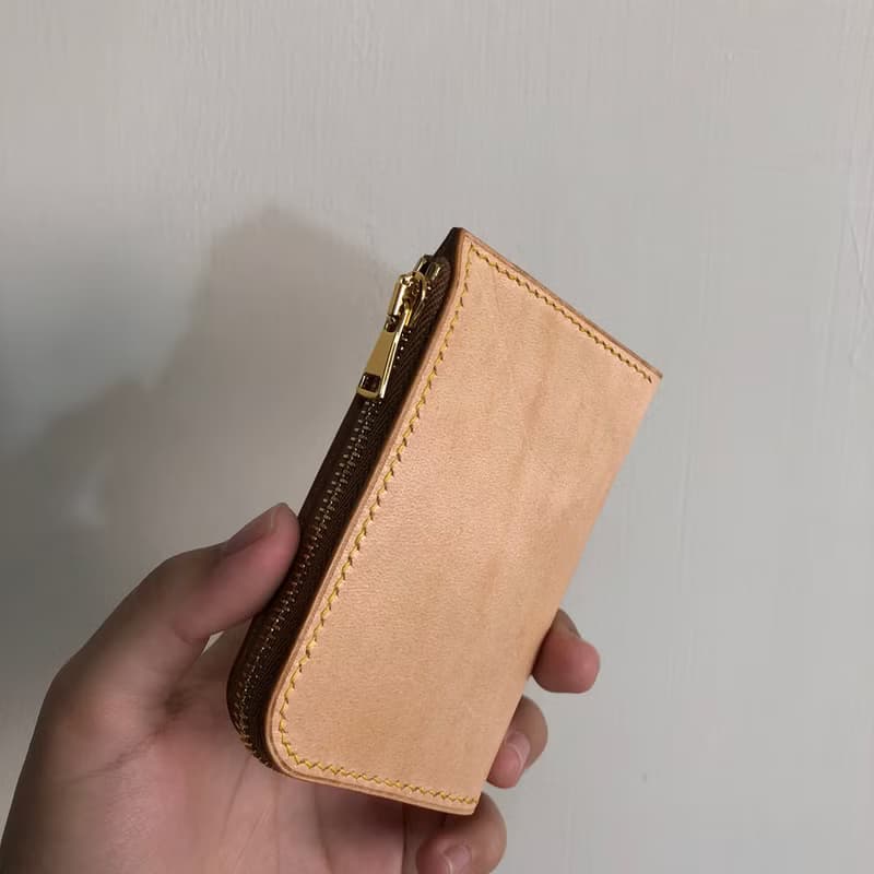 L型真皮拉鍊零錢包