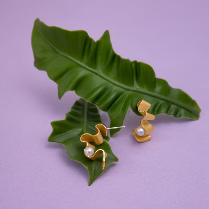 【品牌設計款最佳禮物】鐵蘭 純銀鍍金 天然珍珠 耳環 (可改夾)