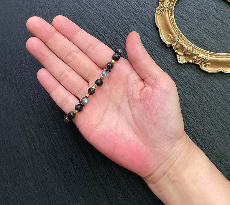 天狼星石x拉長石x火山岩x椰殼 黃銅手鍊 招財聚財 避邪保平安