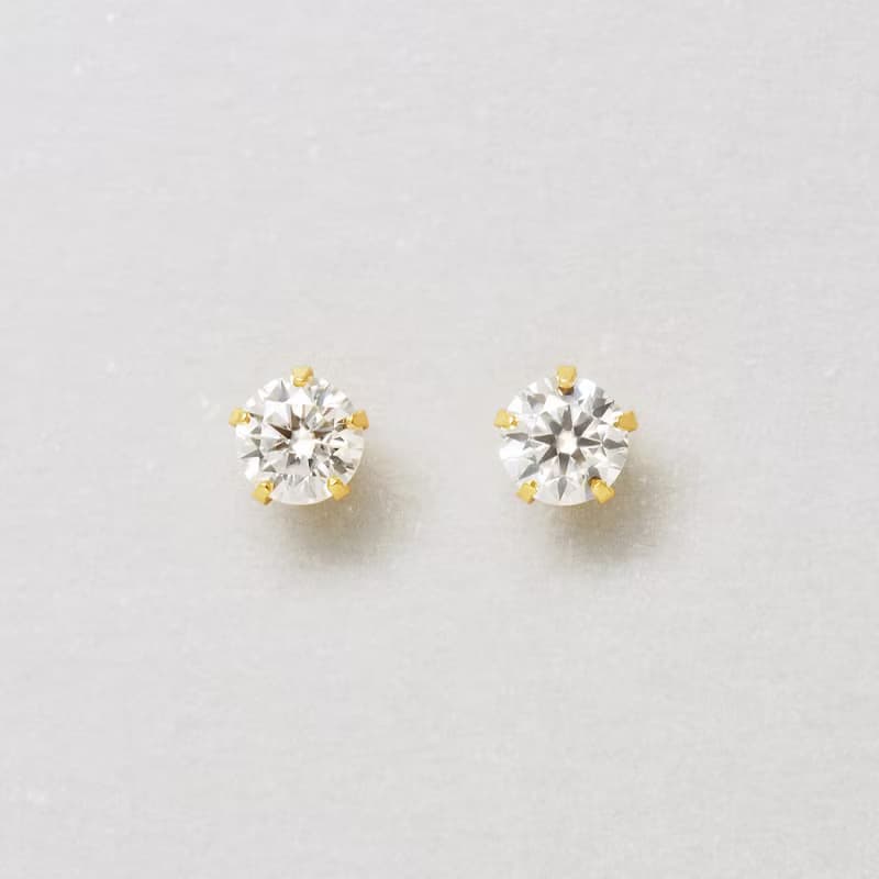 【Second Earrings】 18K 莫桑鑽耳環 (黃金)