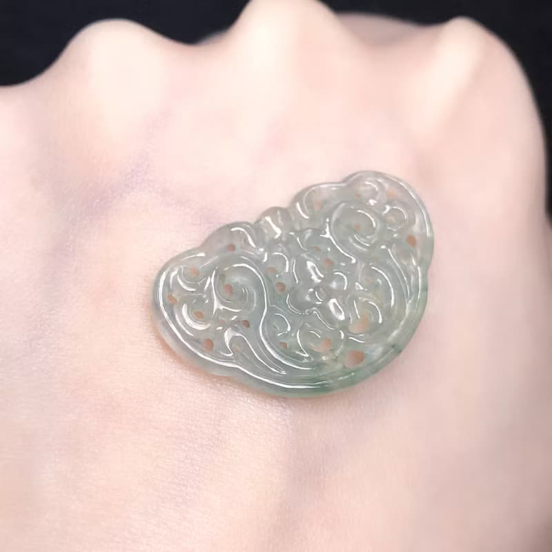 【願‧事事如意】冰種翡翠雕花如意 | 天然A貨翡翠 | 送禮
