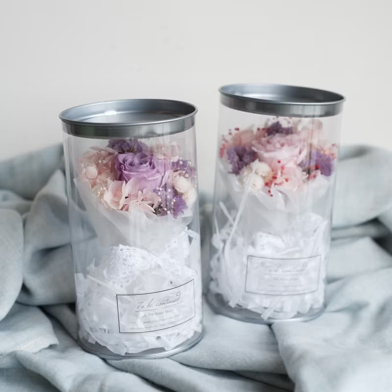 未完待續 | 不凋玫瑰 永生花 小花束 小花罐 -粉色款(現貨)